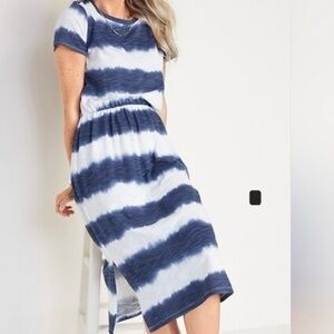 Indigo & White Tie Dye T Shirt Dress